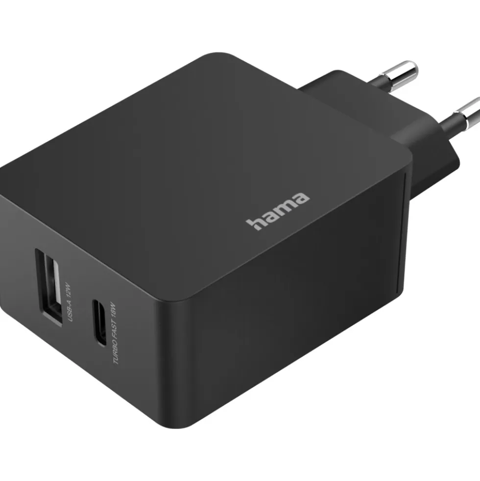 Ladegerät 30 Watt USB-C / USB-A, schwarz