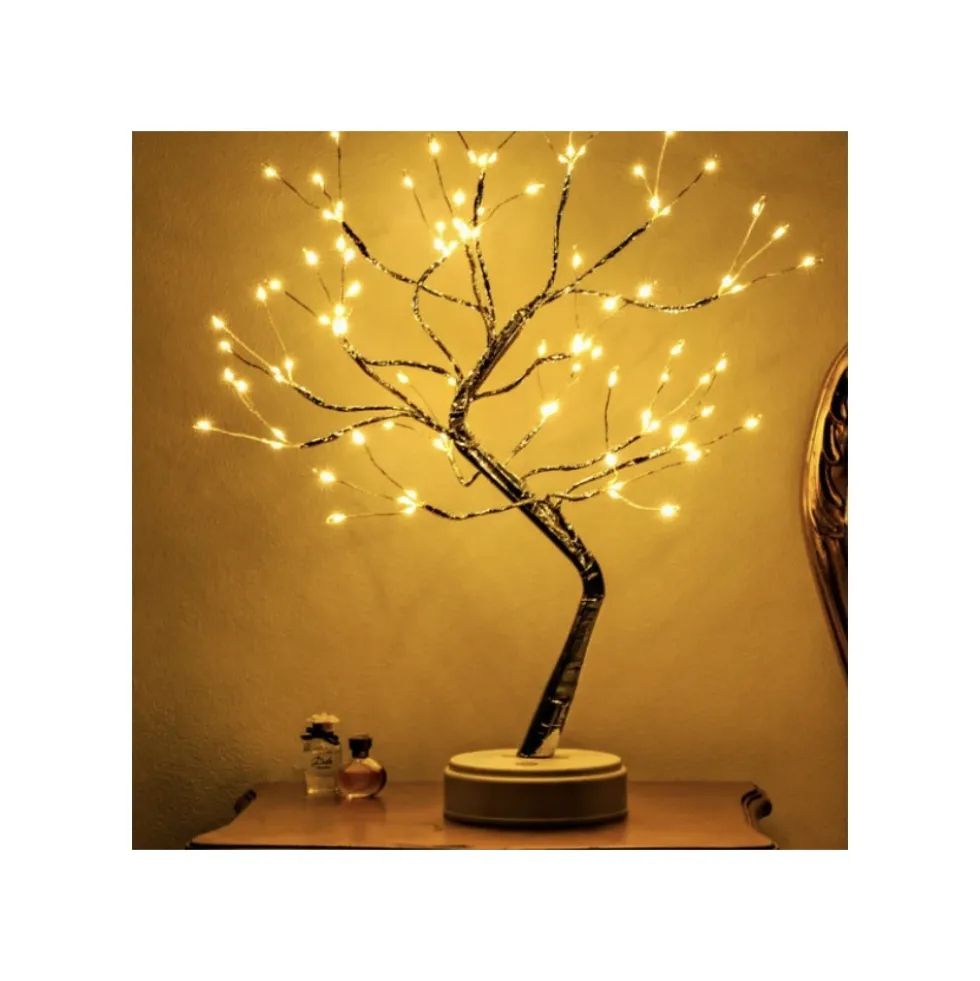 LED-Baum schwarz Bonsai-Design 108 LEDs in Schwarz