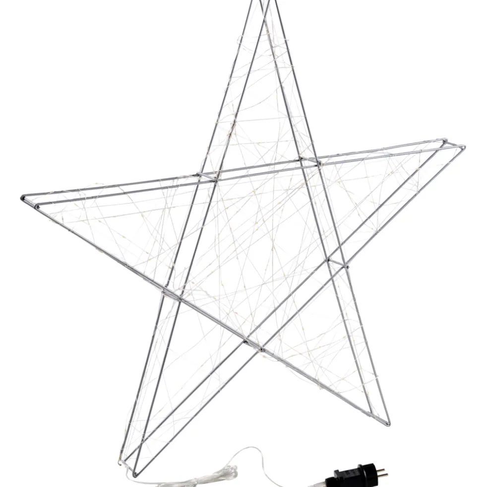 LED-Drahtstern 78 cm aus Metall/Kunststoff mit 240 warmweißen LEDs