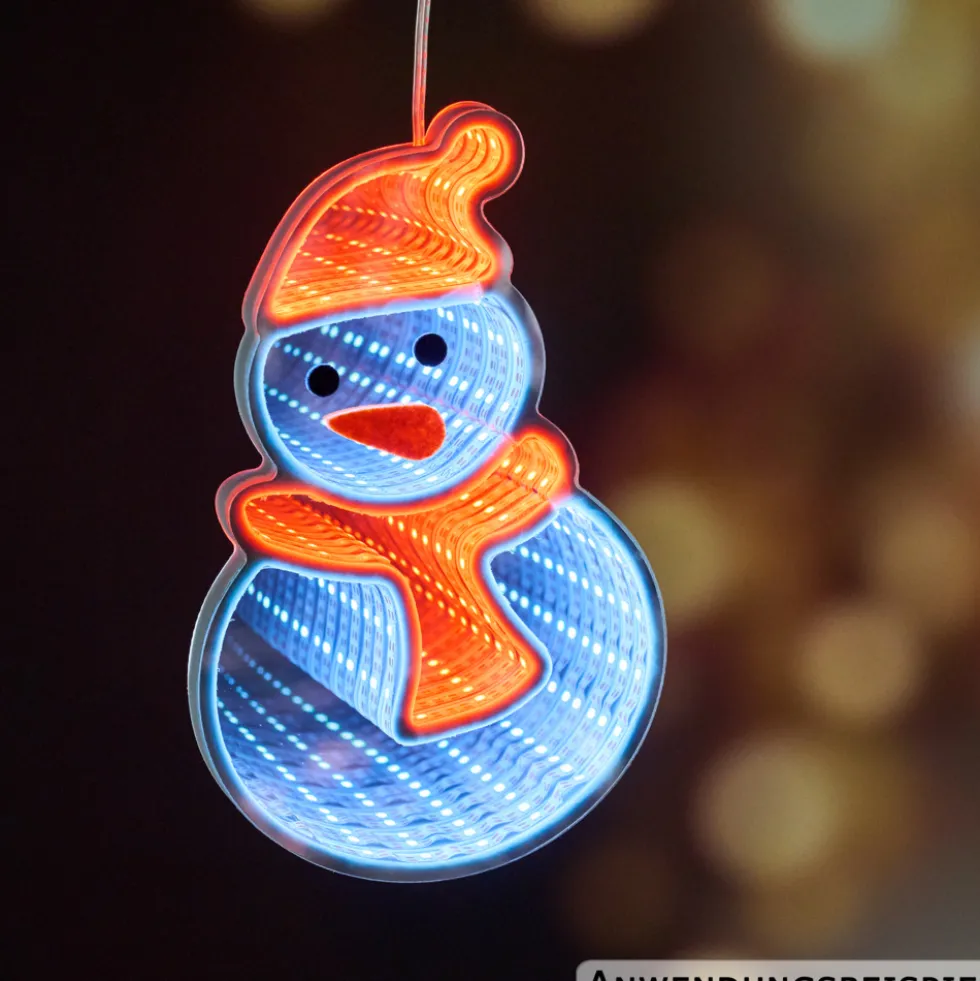 LED-3D-Spiegelleuchte Infinity Effekt 20 cm, Designauswahl