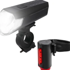 LED-Fahrrad-Akku-Beleuchtungsset TWIN-80/40/20 Lux mit Sensor