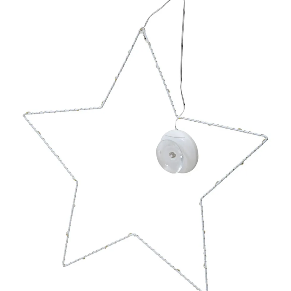 LED-Fensterfigur Stern Ø 40 cm aus Metall mit 30 LED und Saugnapf
