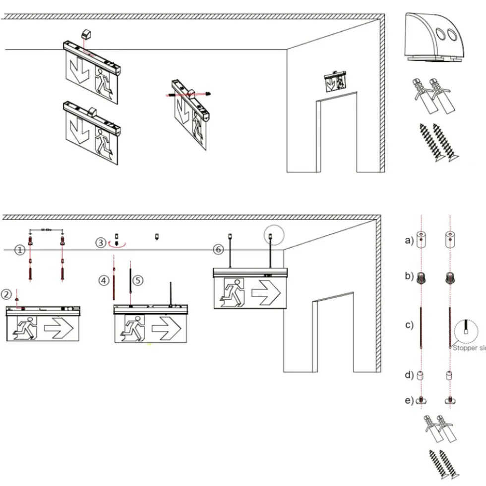 LED-Fluchtwegleuchte 4in1