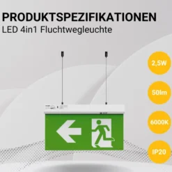 LED-Fluchtwegleuchte 4in1
