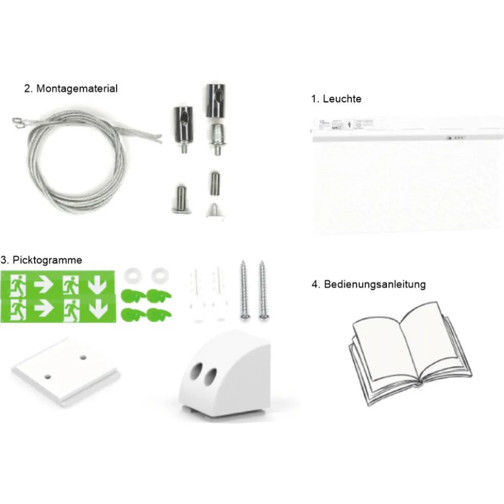 LED-Fluchtwegleuchte 4in1