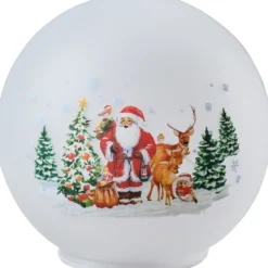 LED-Glaskugel mit Weihnachtsmotiv, 3-fach sortiert