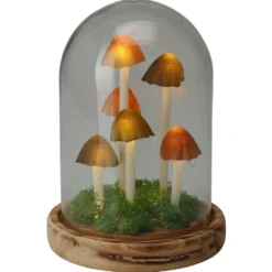 LED-Glaskuppel mit Pilzdeko und 12 LEDs