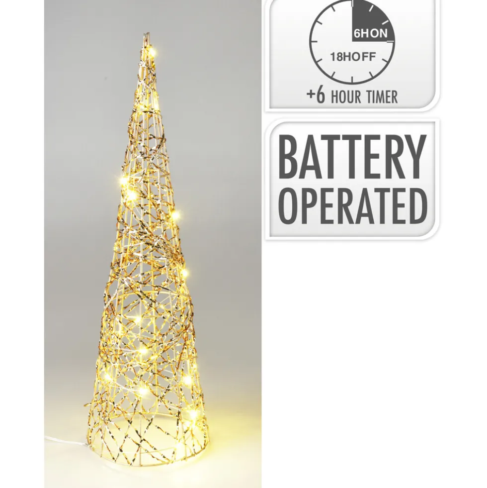 LED-Kegel 12 x 40cm goldfarben