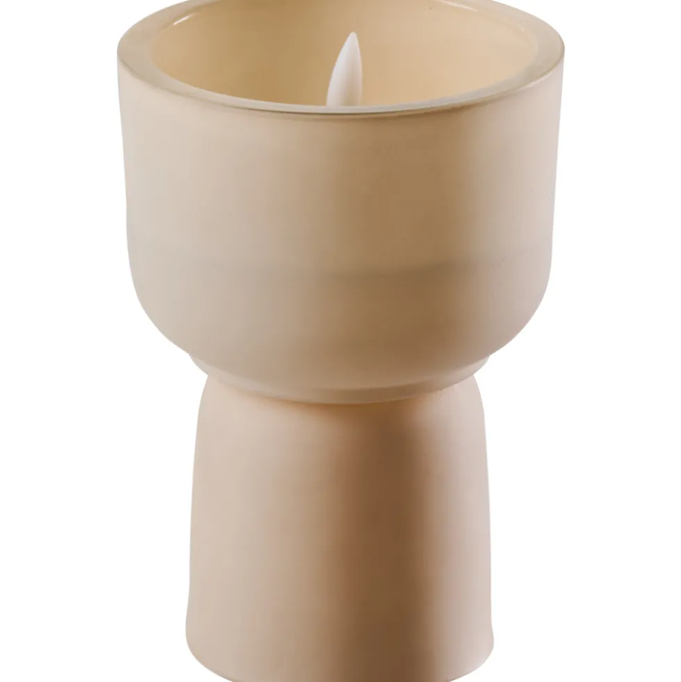 LED-Kerze groß aus Glas Ø 10cm, sortiert