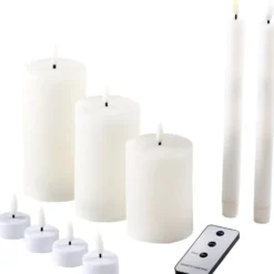 LED-Kerzen-Set 9-teilig weiß mit Fernbedienung