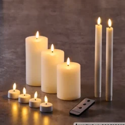 LED-Kerzen-Set 9-teilig weiß mit Fernbedienung
