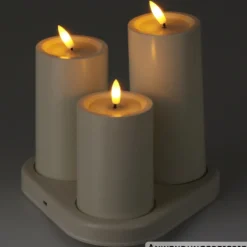 LED Kerze wiederaufladbar 3er Set, Farbauswahl