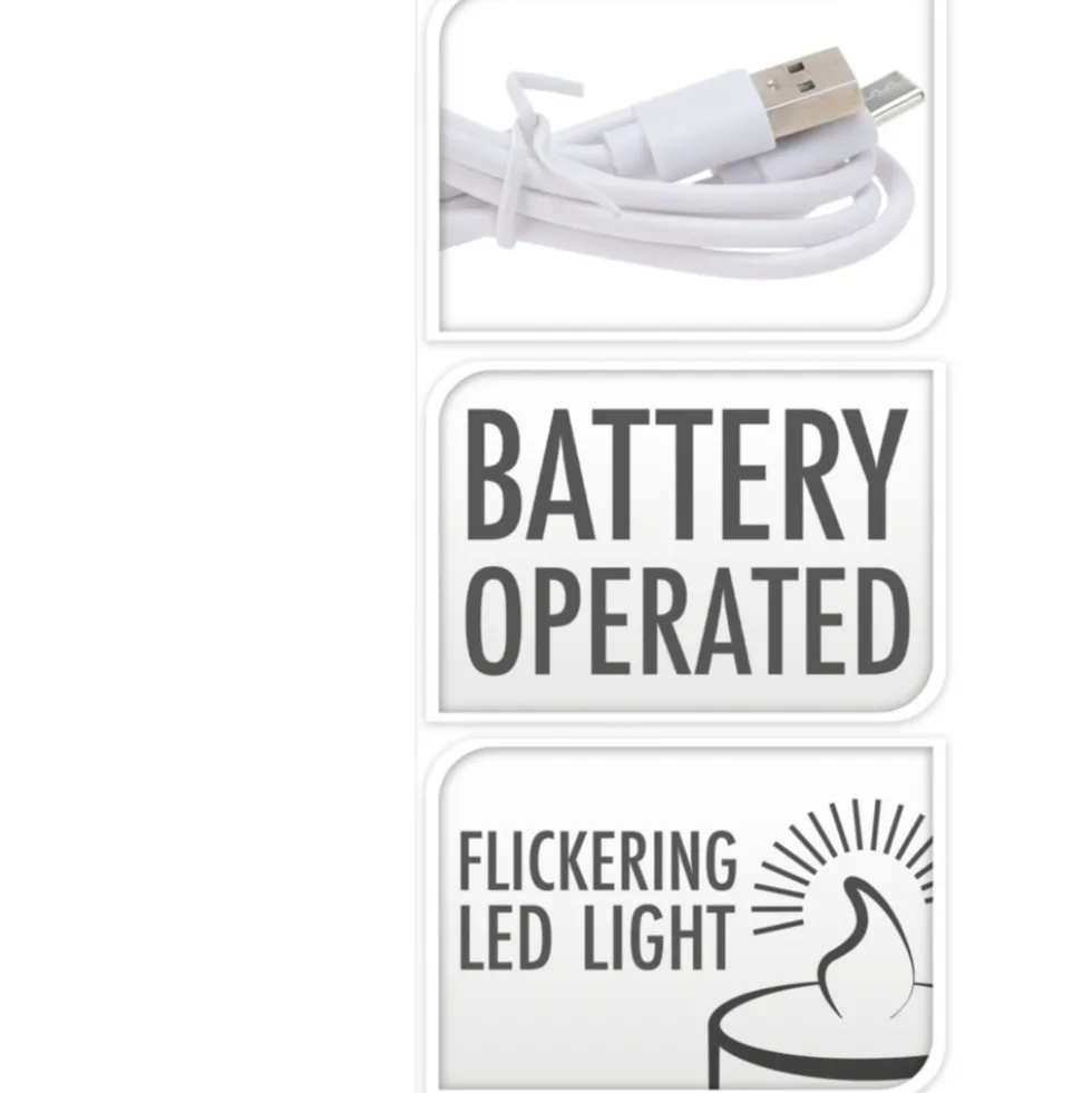 LED Kerze wiederaufladbar 3er Set, Farbauswahl