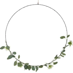 LED-Kranz Ø 62 cm aus Metall mit 45 LEDs und Deko