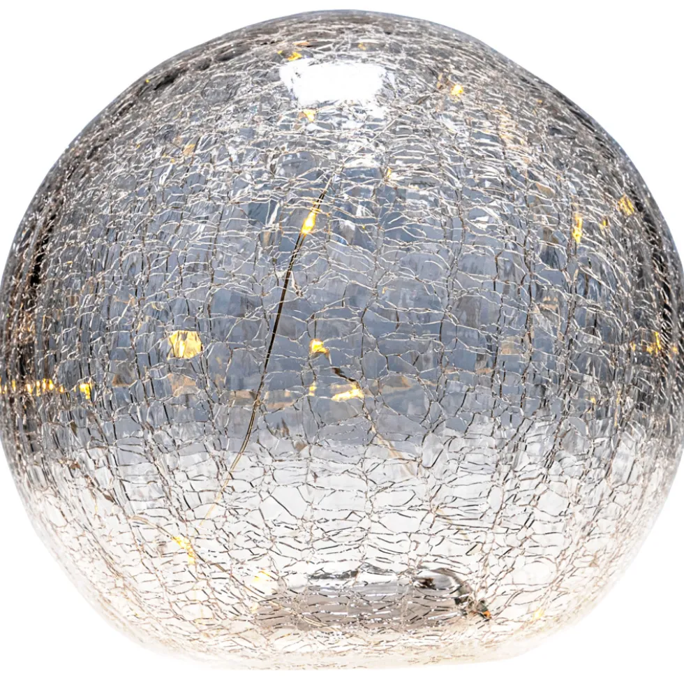 LED-Kugelleuchte Ø 18 cm aus Crashglas mit 14 LEDs