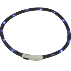 LED Leuchtschlauch Hundehalsband Silikon schwarz kürzbar