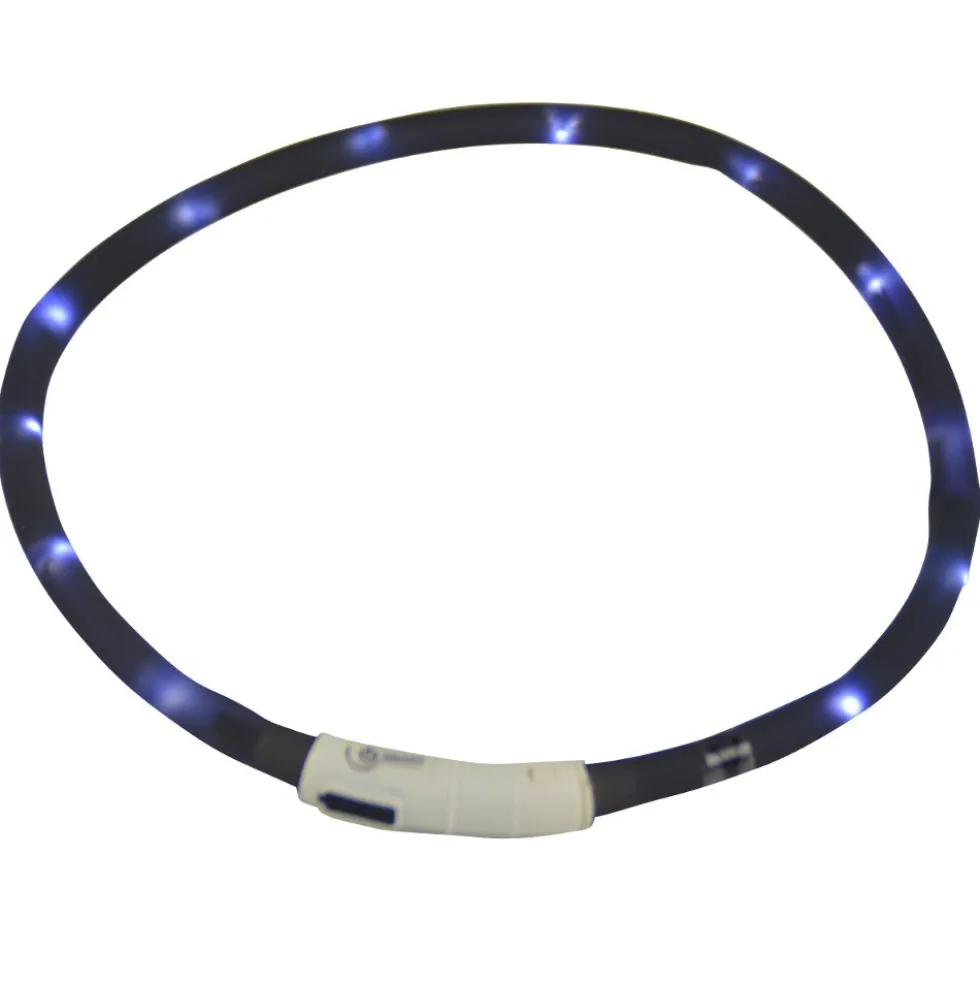 LED Leuchtschlauch Hundehalsband Silikon schwarz kürzbar