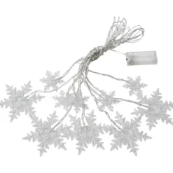 LED-Lichterkette batteriebetrieben mit 10 Schneeflocken