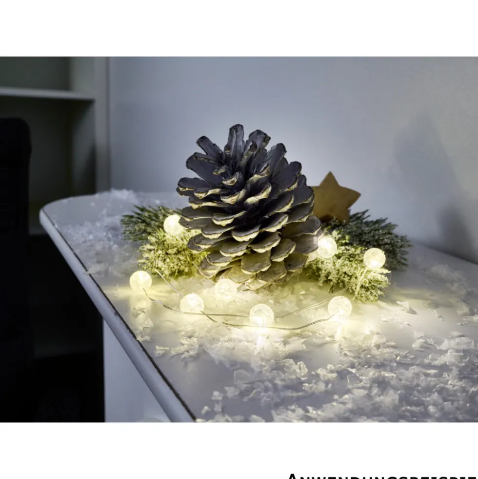 LED-Lichterkette 120 cm 10 Acrylkugeln Timerfunktion