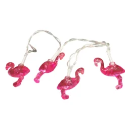LED-Lichterkette 120 cm mit Flamingomotiv, 10 LEDs und Timerfunktion