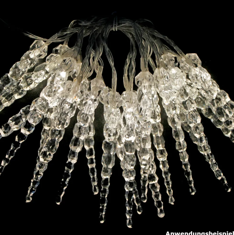 LED-Lichterkette 2,2 m mit 20 Eiszapfen und 20 LEDs