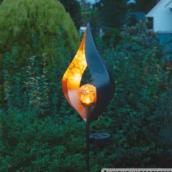 LED-Solar-Gartenstecker 3er-Set aus Metall