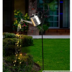 LED-Solar-Gießkanne aus Metall