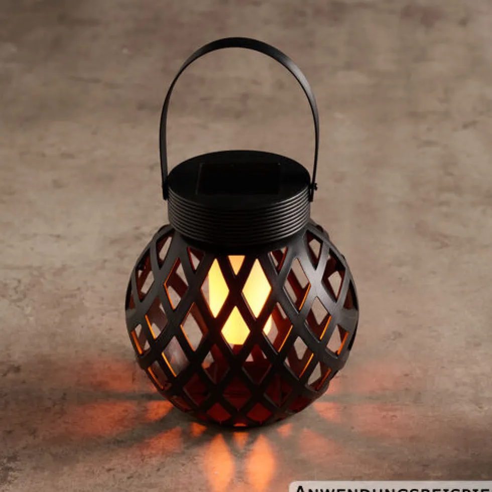 LED-Solar-Hängeleuchte mit Flammeneffekt