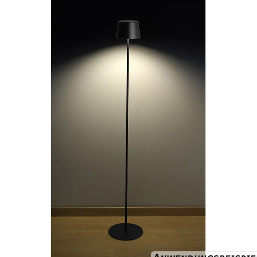 LED-Solar-Standleuchte 120 cm Metall schwarz