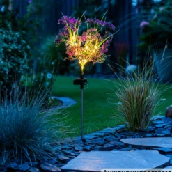 LED-Solarstecker „Heidekraut“ mit 28 LEDs