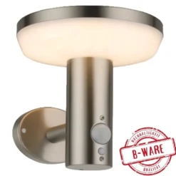 LED-Solar-Wandleuchte rund 4,4 W silber mit Bewegungsmelder B-Ware