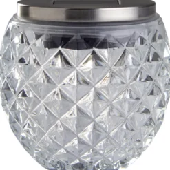 LED Solar Windlicht Glas Kristall Ø 10 cm