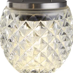 LED Solar Windlicht Glas Kristall Ø 10 cm