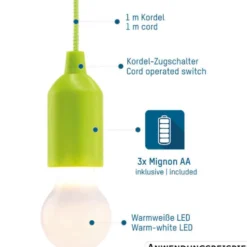 LED-Taschenlampe "Pull-Light PL1W", grün