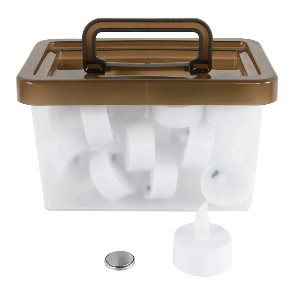 LED-Teelichter-Set 24 Stück mit Batterien und Tragebox