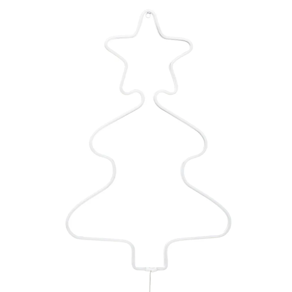 LED-Wanddekoration Neon Weihnachtsbaum mit 96 LEDs und Timerfunktion
