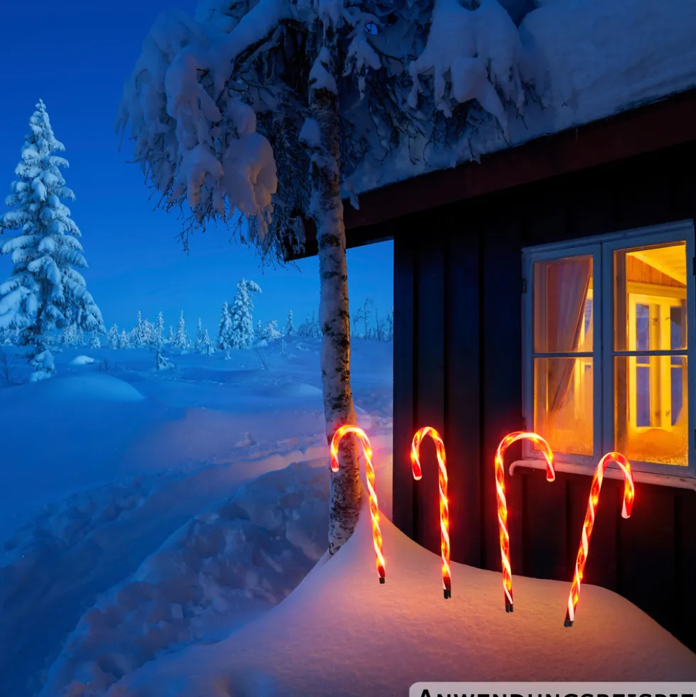 LED-Zuckerstangen-Set 4 Stück batteriebetrieben