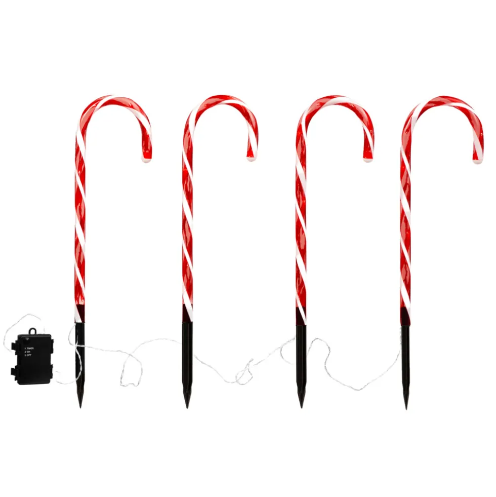 LED-Zuckerstangen-Set 4 Stück batteriebetrieben