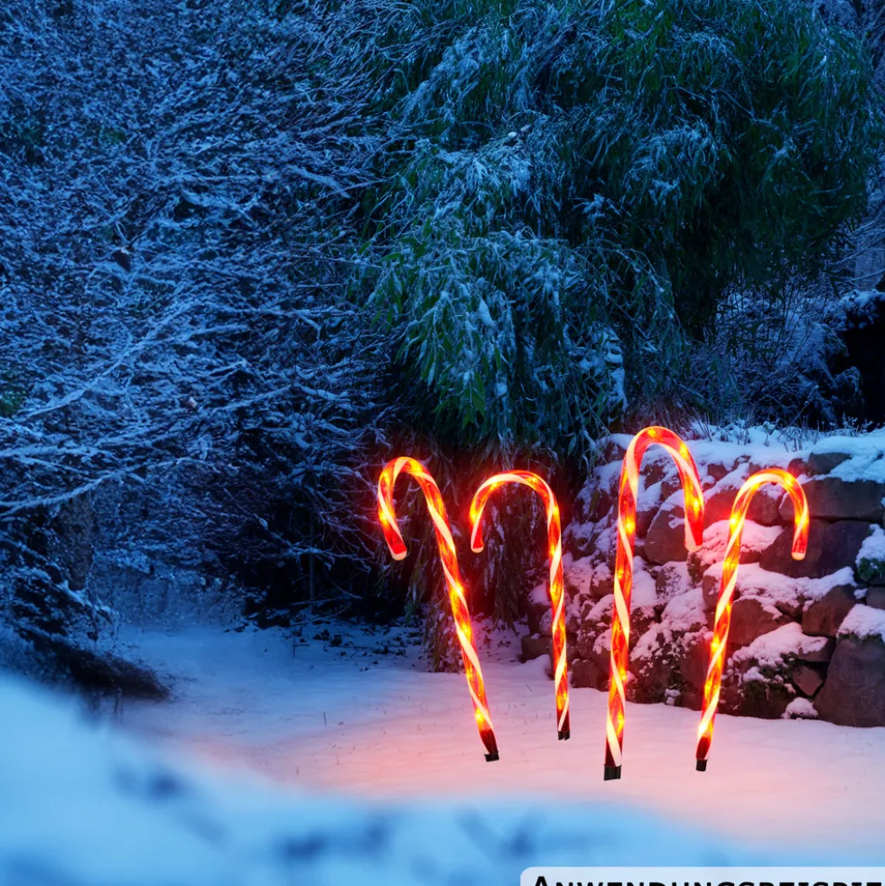 LED-Zuckerstangen-Set 4 Stück batteriebetrieben