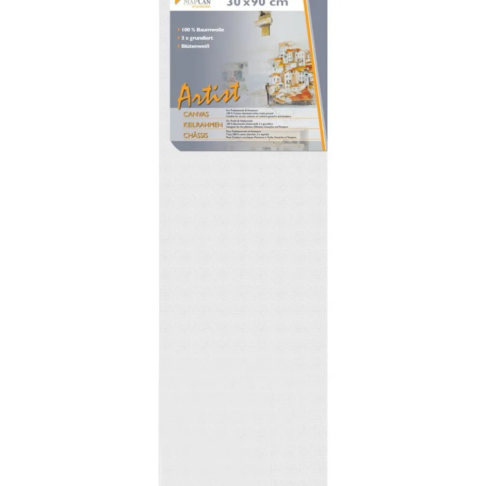 Leinwand 30 x 90 cm aus 100% Baumwolle 3-fach grundiert