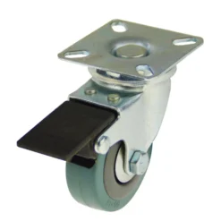 Lenkrolle Ø50mm max.40kg grau Transportrolle Vollgummi Feststellbremse Rolle