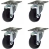 Lenkrollen Set Ø30 mm max.40kg Gummi 4Stück Lenkrollen Transportrollen Vollgummi