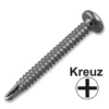 Linsen-Blechschraube 4,8 x 45 mm, Bohrspitze, DIN 7504 M-Form