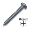 Linsenblechschraube 4,2 x 32 mm DIN7981 Linsenkopf galvanisch verzinkt Kreuzschlitz