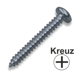 Linsenblechschraube 4,2 x 32 mm DIN7981 Linsenkopf galvanisch verzinkt Kreuzschlitz