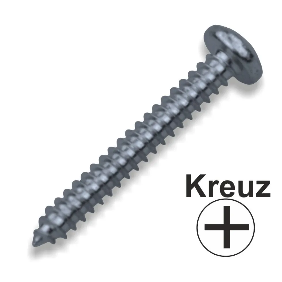 Linsenblechschraube 4,2 x 32 mm DIN7981 Linsenkopf galvanisch verzinkt Kreuzschlitz