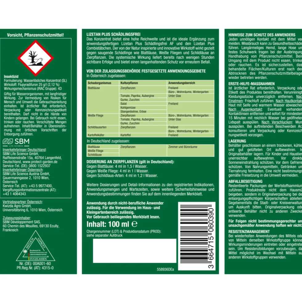 Lizetan® Plus Schädlingsfrei Konzentrat 100 ml