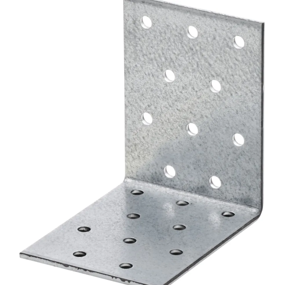 Lochplattenwinkel 80 x 80 x 60 mm aus Stahl verzinkt