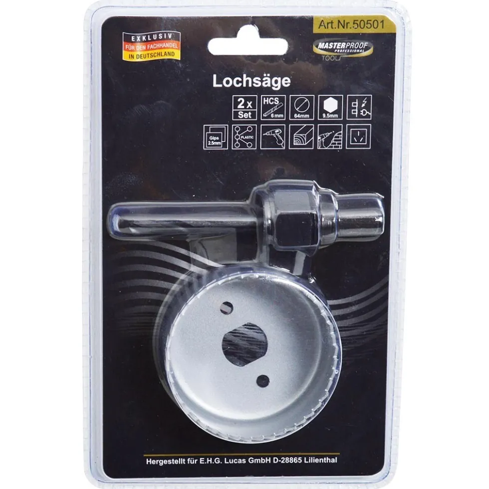 Lochsäge für Schaltereinbau Ø 64 mm