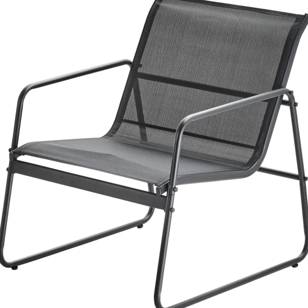 Lounge-Set 4-teilig mit Metallgestell und Glastisch